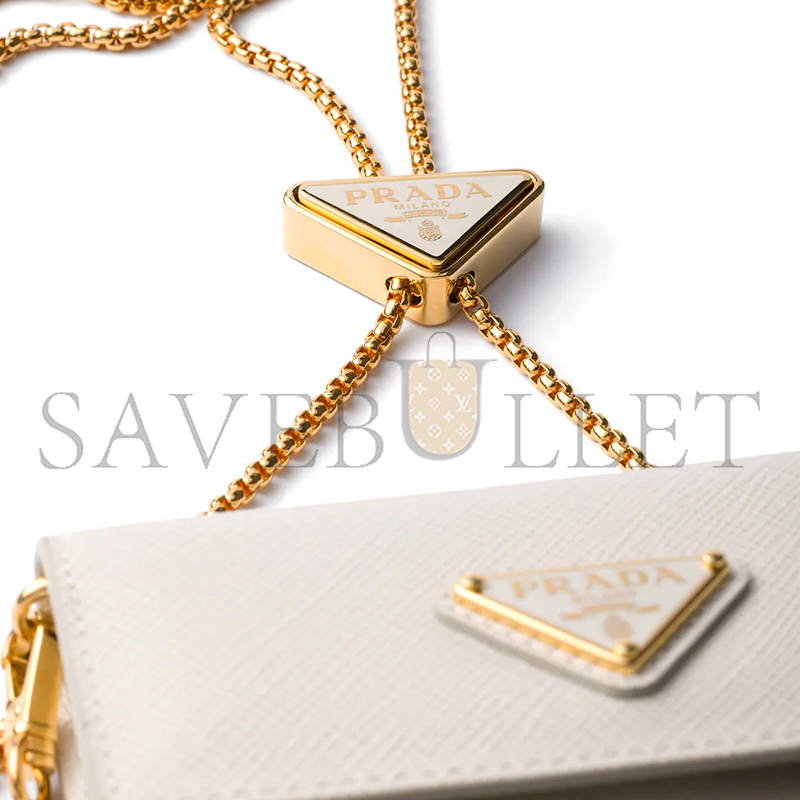 Pra*a saffiano leather card holder with shoulder strap 1mr034 (11.5*8*2.5cm)